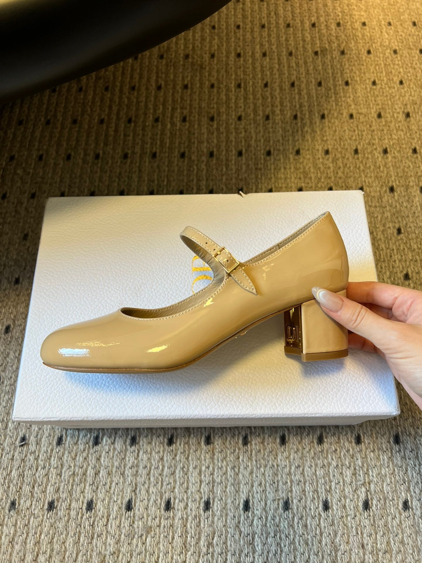 CD 25s D-Art Pumps 55mm Beige Patent Leather