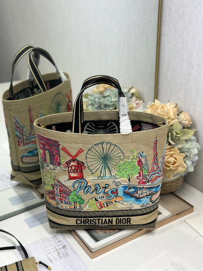 Dior 2026 City Postcard Resort Style Handbag "Paris Exclusive" Canvas 288604