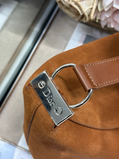 CD 26s Medium Diorly Bag Brown Suede 288361