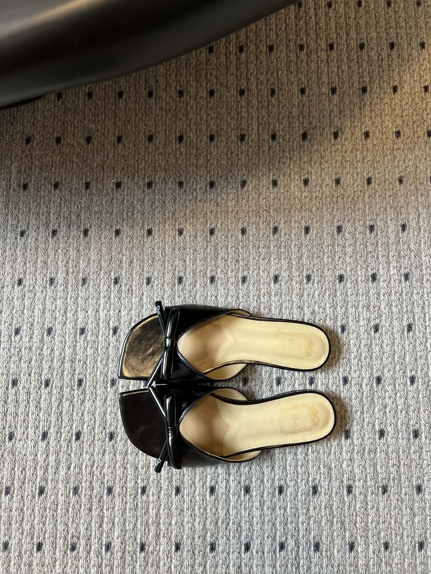 CD 26s Bow Slide Black Lambskin 819998