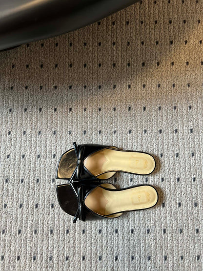 CD 26s Bow Slide Black Lambskin 819998