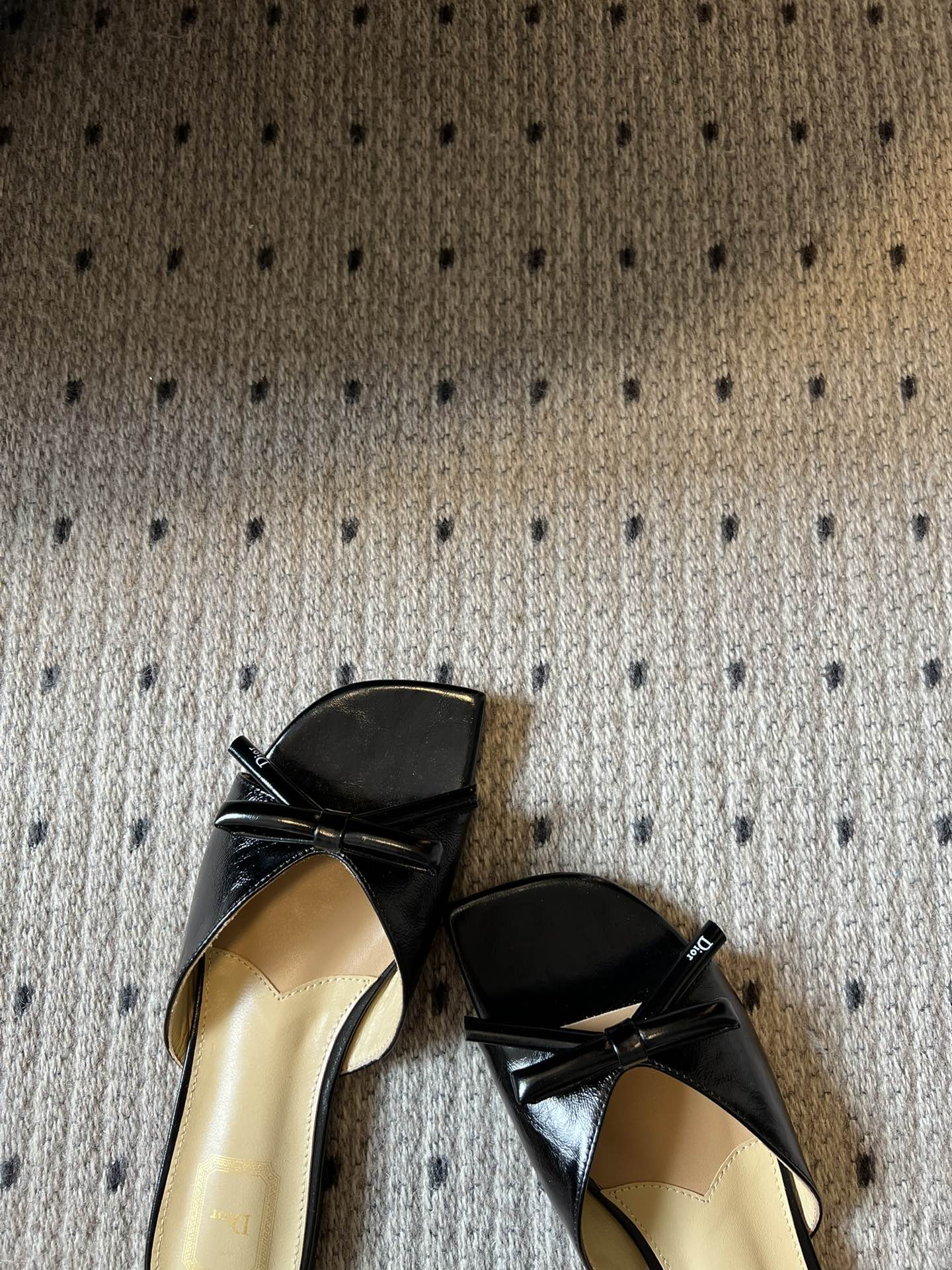 CD 26s Bow Slide Black Lambskin 819998