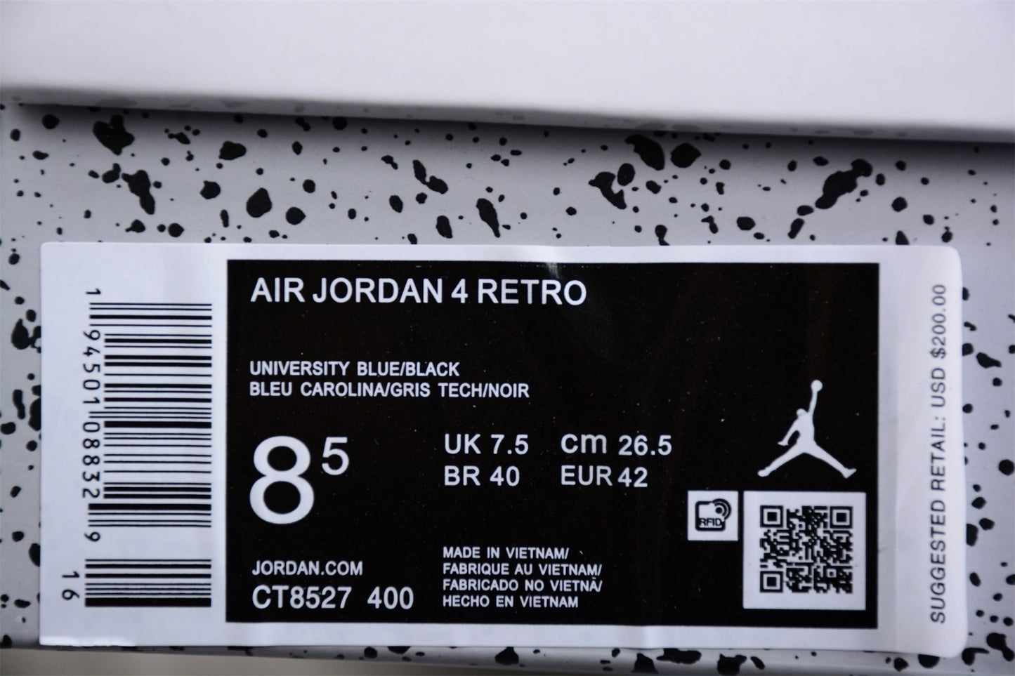 AJ 4 RETRO  UNIVERSITY BLUE