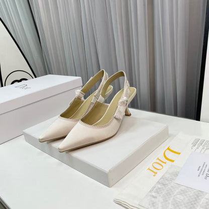 CD J'Adior Slingback Pumps 65mm Beige Satin