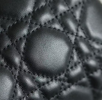 Dior 2025 Jolie Top Handle Bag Black Cannage Lambskin