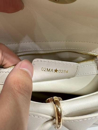 CD 26s Small Cigale Bag White Lambskin