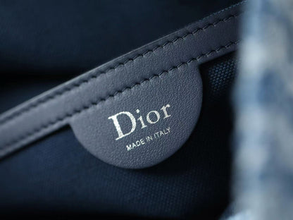 CD Dioriviera Spongy Book Tote Blue Printed Cotton