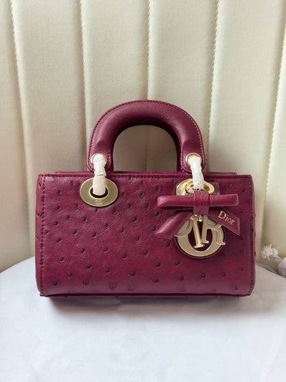 Dior 2026 Lady D-Joy Bag 19cm Ostrich Leather