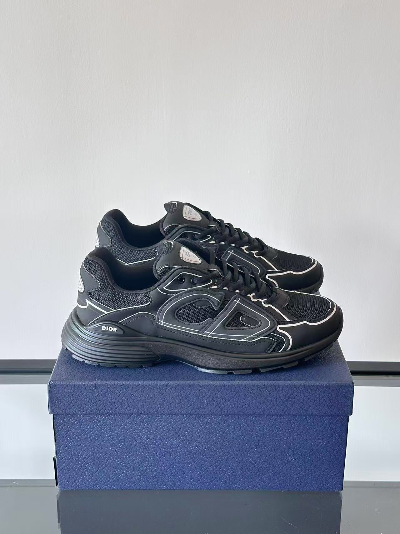 CD B30 Sneaker 35mm In Black Mesh and Black Technical Fabric