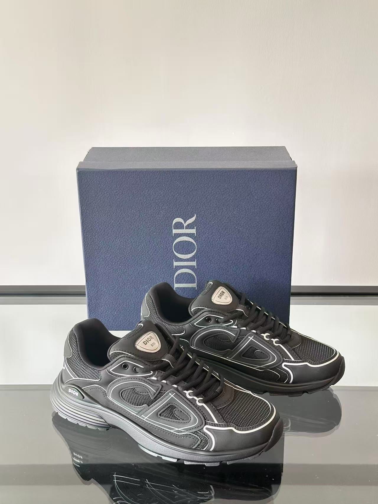 CD B30 Sneaker 35mm In Black Mesh and Black Technical Fabric