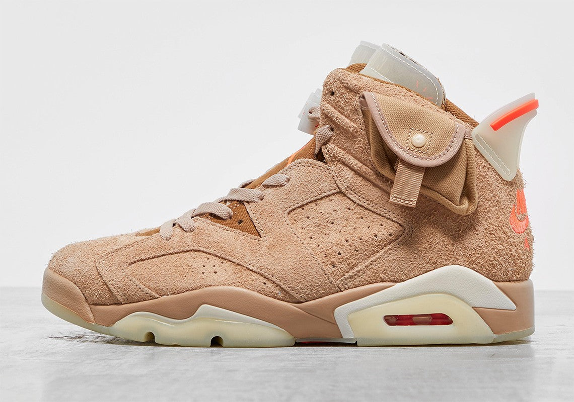 Air Jordan 6 Retro TraviScots British Khaki Sneakers - Streetwear Essential