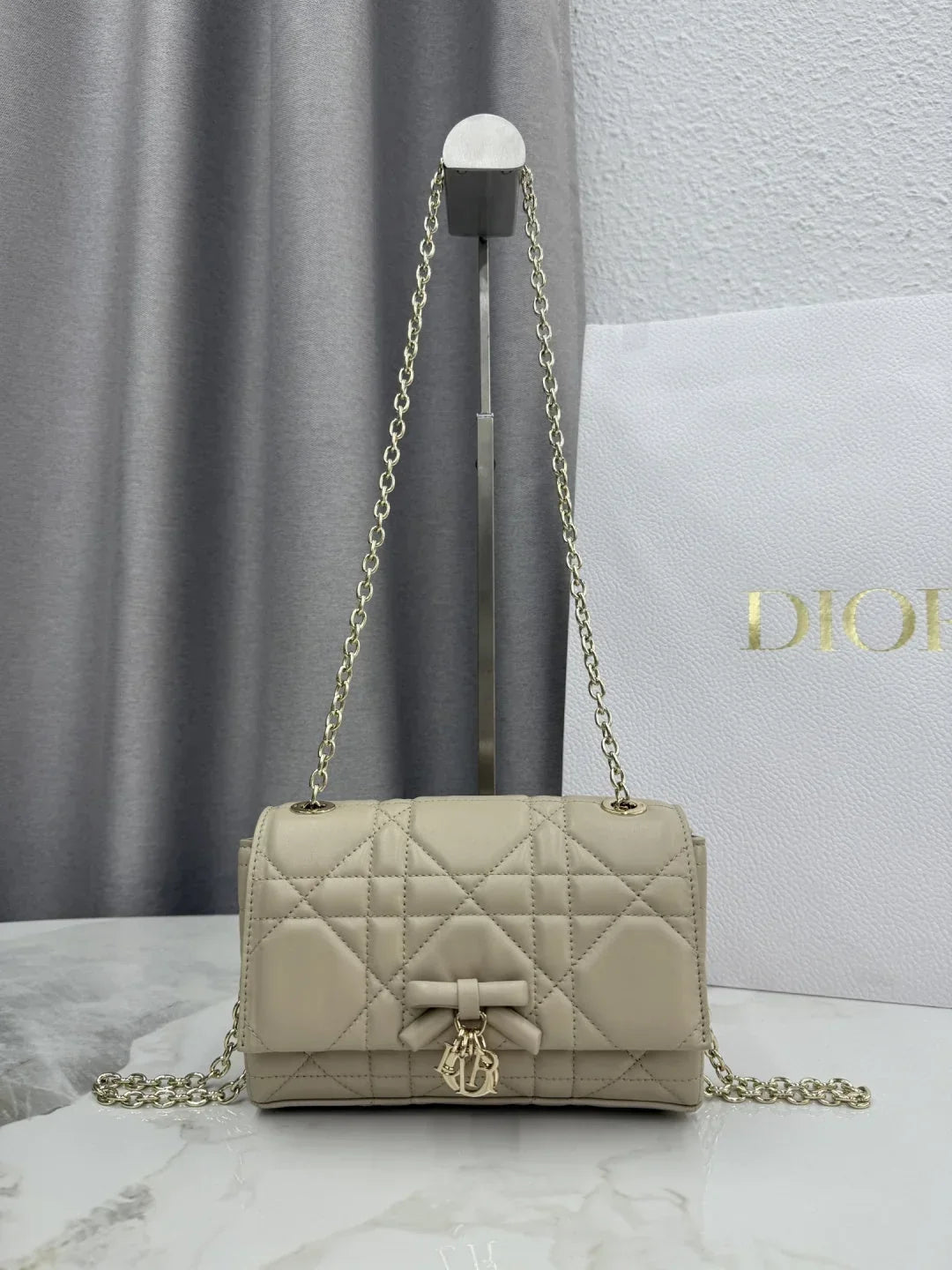 Dior 2026 Chain Bag 21cm Fabric Lambskin