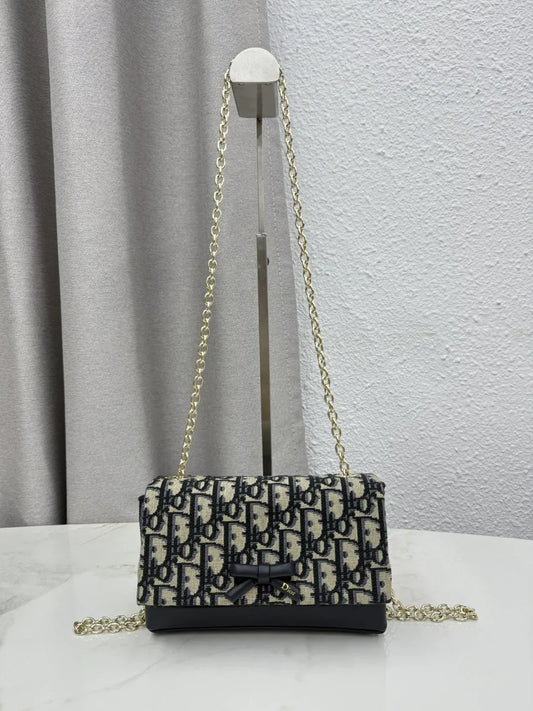 Dior 2026 Chain Bag 21cm Fabric Lambskin