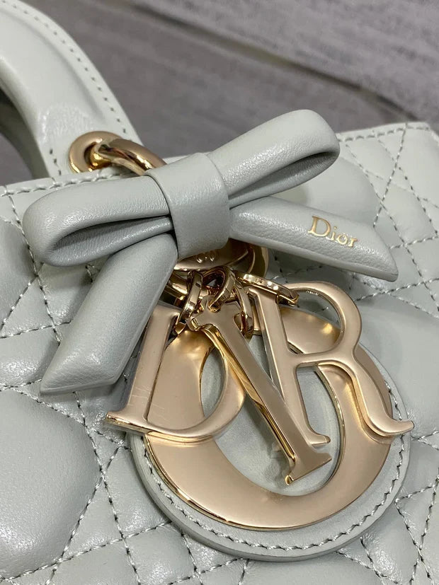 CD 2026 Bow Lady D-Joy Lily Green Cannage Lambskin 286525