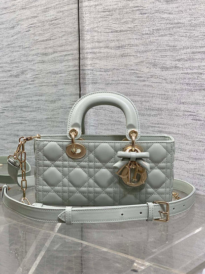 CD 2026 Bow Lady D-Joy Lily Green Cannage Lambskin 286525
