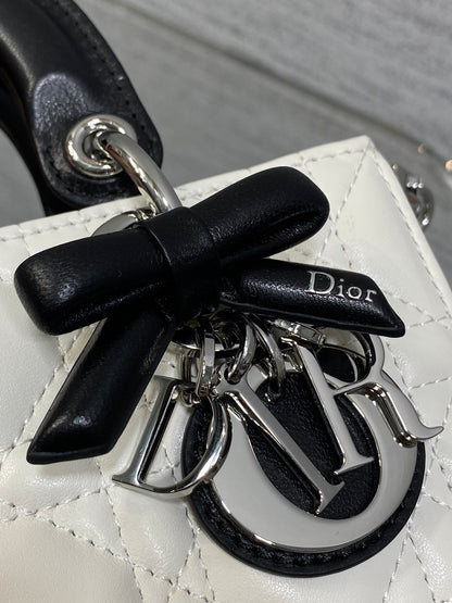Dior 2026 Bow Lady D-Joy Black mix White Cannage Lambskin 286573