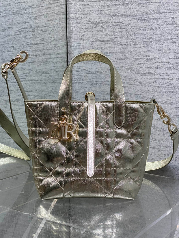 CD 2026 Toujours Vertical Tote Bag 18cm Macrocannage Calfskin 286459