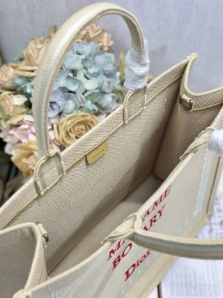 CD Madame Bovary Book Tote Beige Canvas