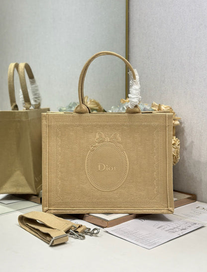 Dior 2026 Book Tote Bag With Médaillon Embroidery Beige Canvas 288466