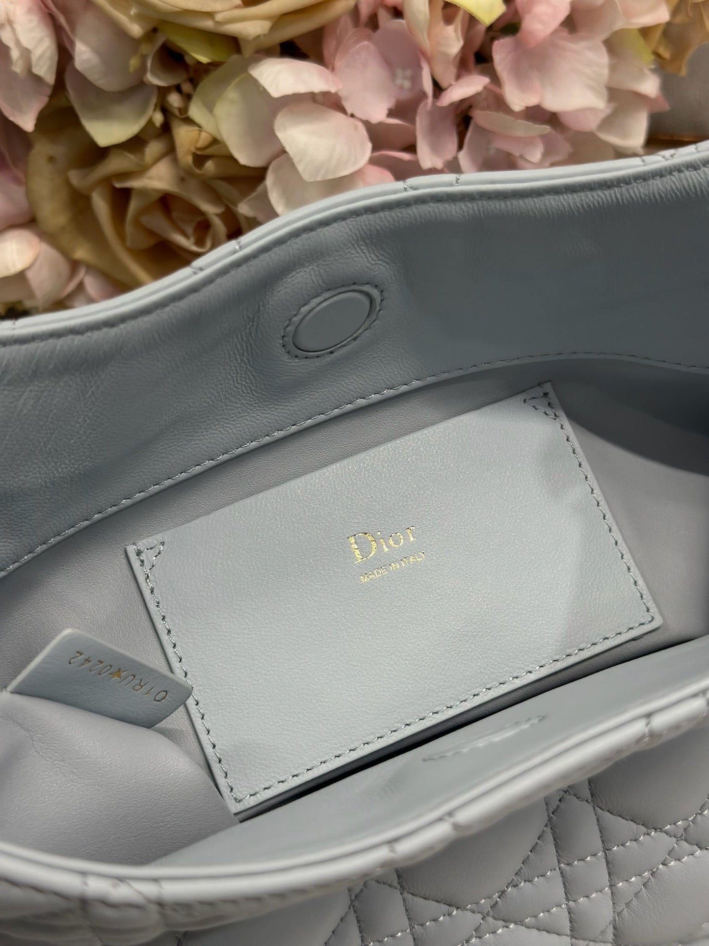 CD Lady Dior Shoulder Bag 27cm Light Blue in Sheepskin 155549