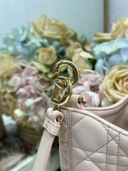 CD Lady Dior Shoulder Bag 27cm Light Pink in Sheepskin 155553