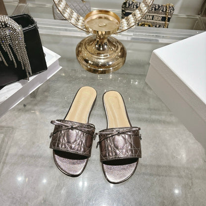 CD 26s Slippers Metallic Brown Beige Calfskin 679866