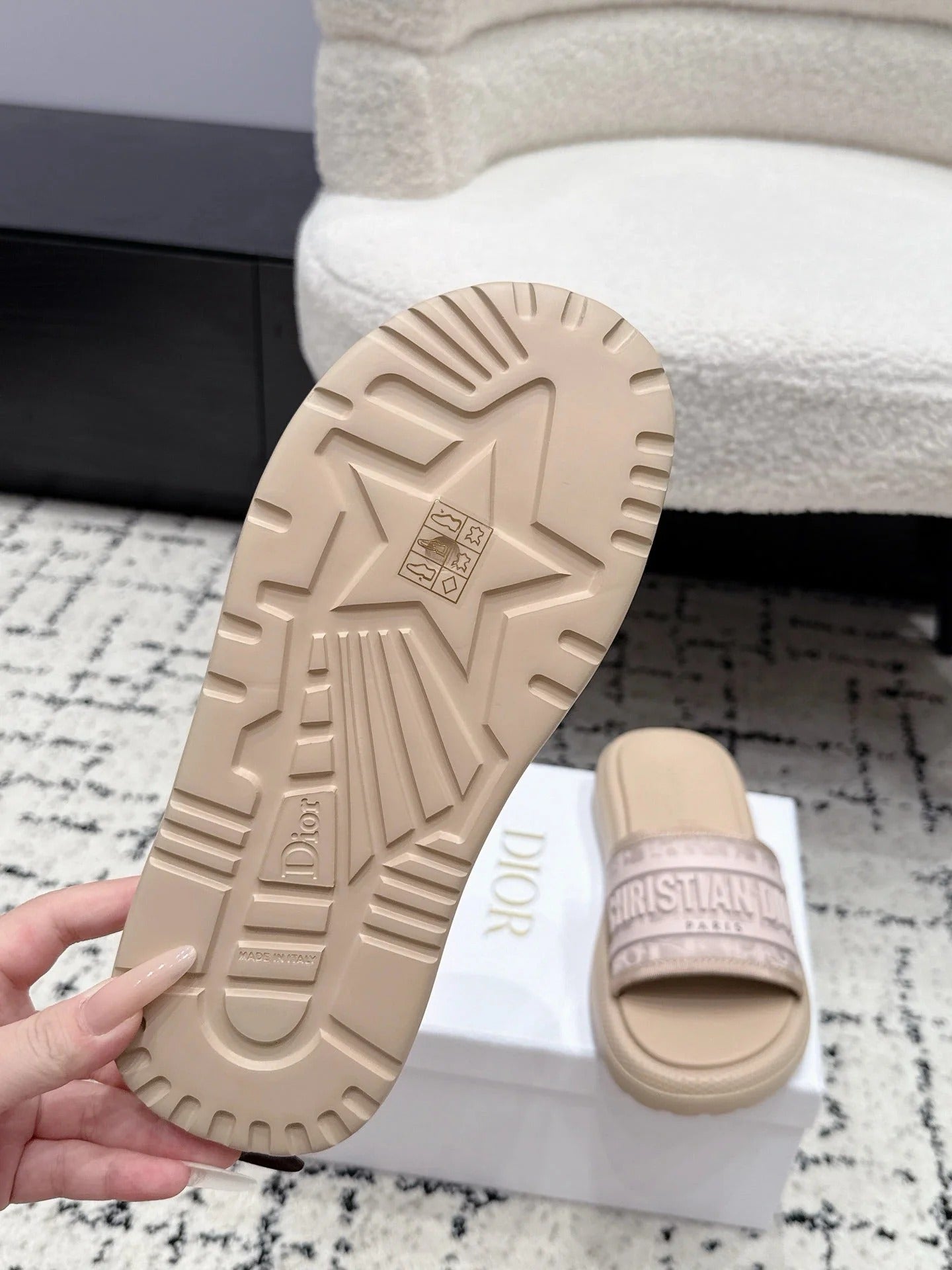 Dior 2026 Embroidered Platform Sandals Fabric Leather 924817