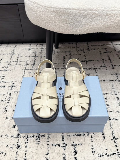Prada 2026 Fisherman Sandals Retro Cowhide Leather 769834