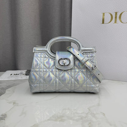 Dior 2026 Jolie Top Handle Mini Chain Handbag 18.5cm Grained Calfskin