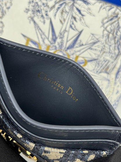 CD 30 Montaigne Freesia Card Holder 10cm Blue Jacquard