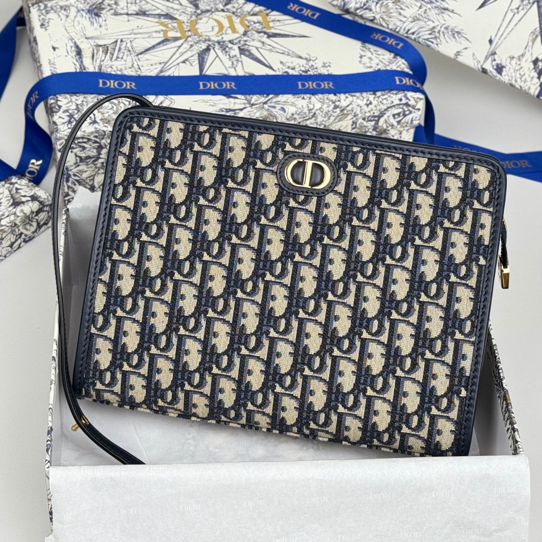 CD 30 Montaigne Dea Pouch 26cm Blue Jacquard  258619