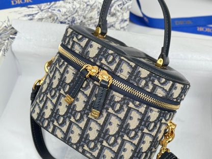 CD  Signature Vanity Case 16cm Blue Jacquard