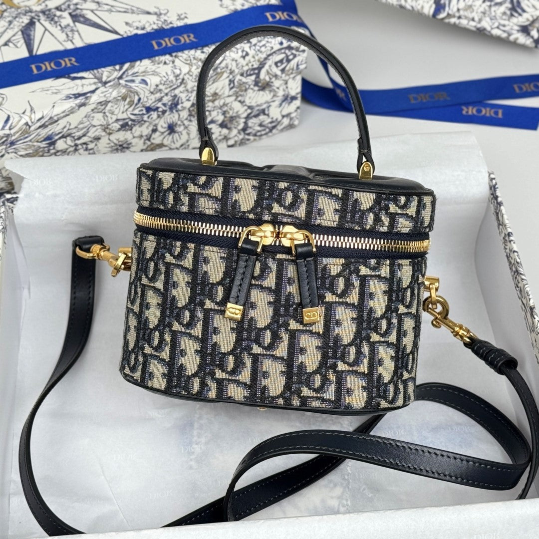 CD  Signature Vanity Case 16cm Blue Jacquard
