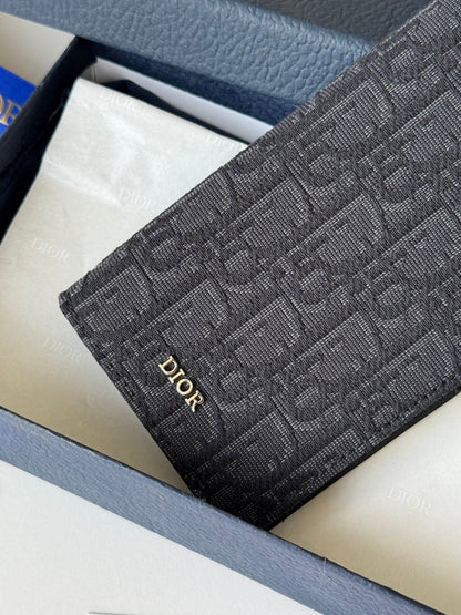CD Long Vertical Wallet  Black Jacquard Cowhide