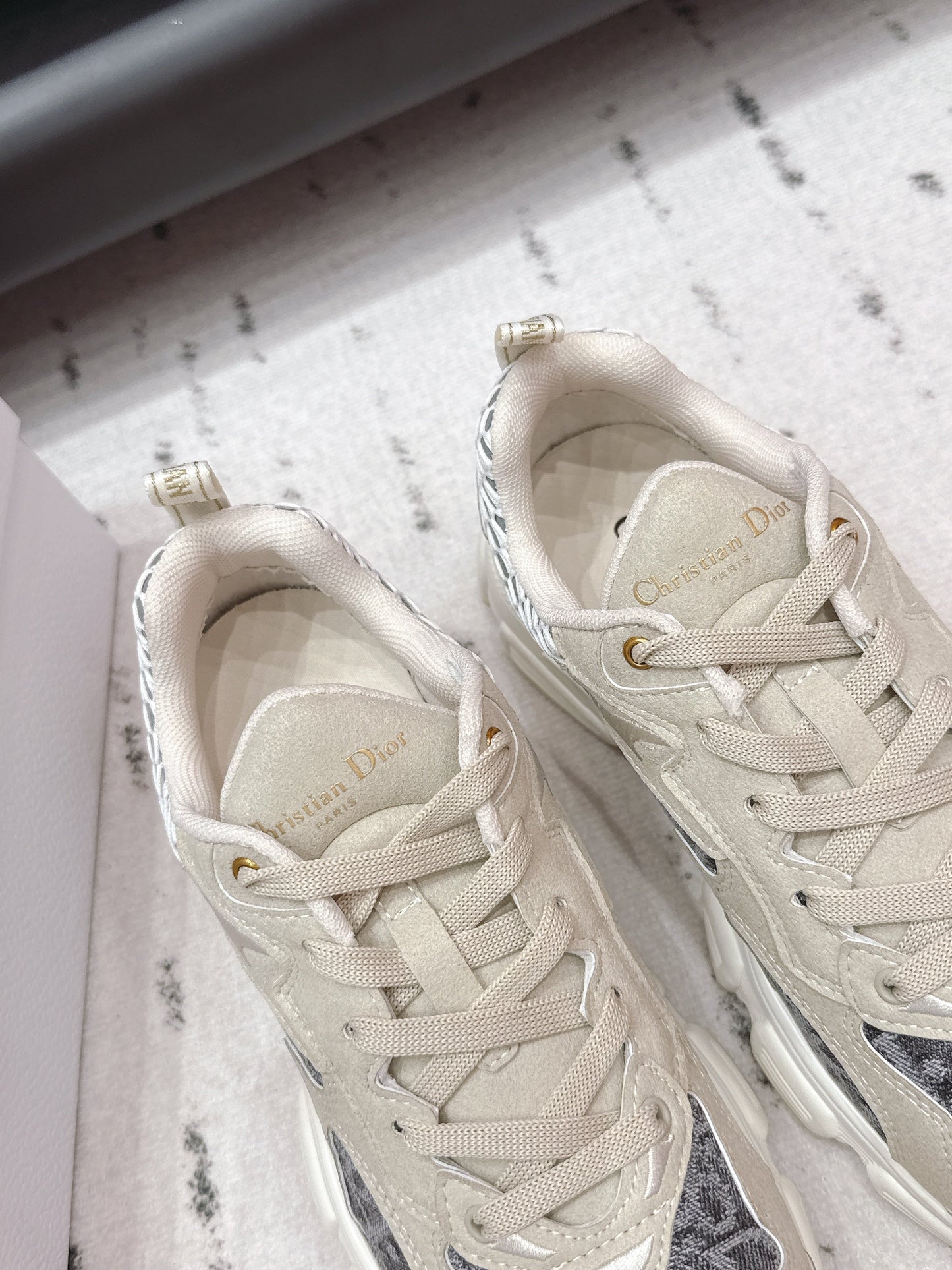 CD 26s Vibe Sneaker Taupe Grey Suede Denim 613748