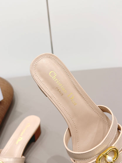 CD 26s 30M Sandal 4.5cm Beige Calfskin 738220