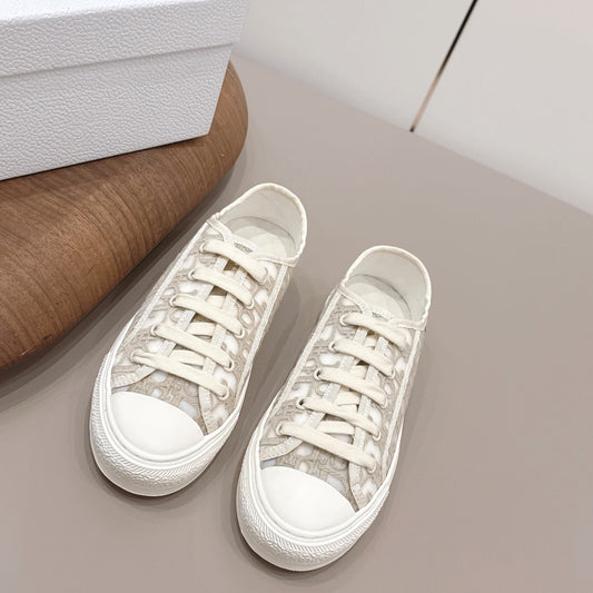 CD Walk'n'Dior Sneaker White Taupe Cotton Mesh 739320