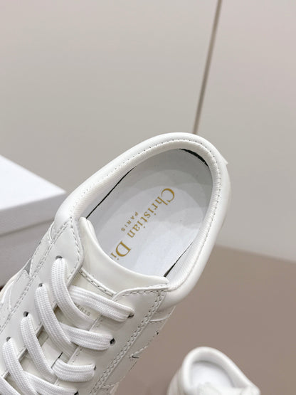 CD Dior Sliver Star Mule White Suede Leather 739310