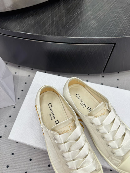 Dior Lucky Sneaker Ivory Satin 618069