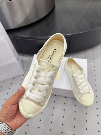 Dior Lucky Sneaker Ivory Satin 618069