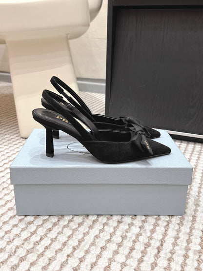 PRA 2026S Slingback 70 Black Suede 657735