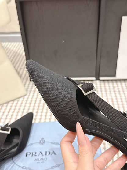 PRA 2026S High Heel Pump 45 Black Canvas 658334