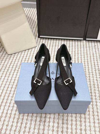 PRA 2026S High Heel Pump 45 Black Canvas 658334