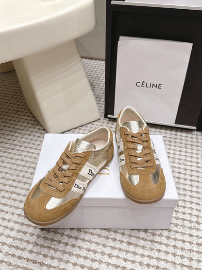 CD Ribbon Sneaker Brown Sliver Suede Leather 930295