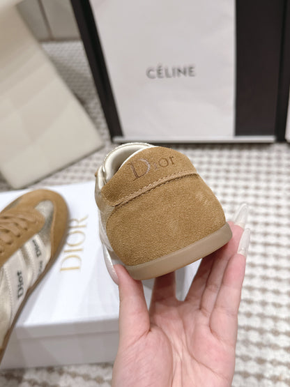 CD Ribbon Sneaker Brown Sliver Suede Leather 930295