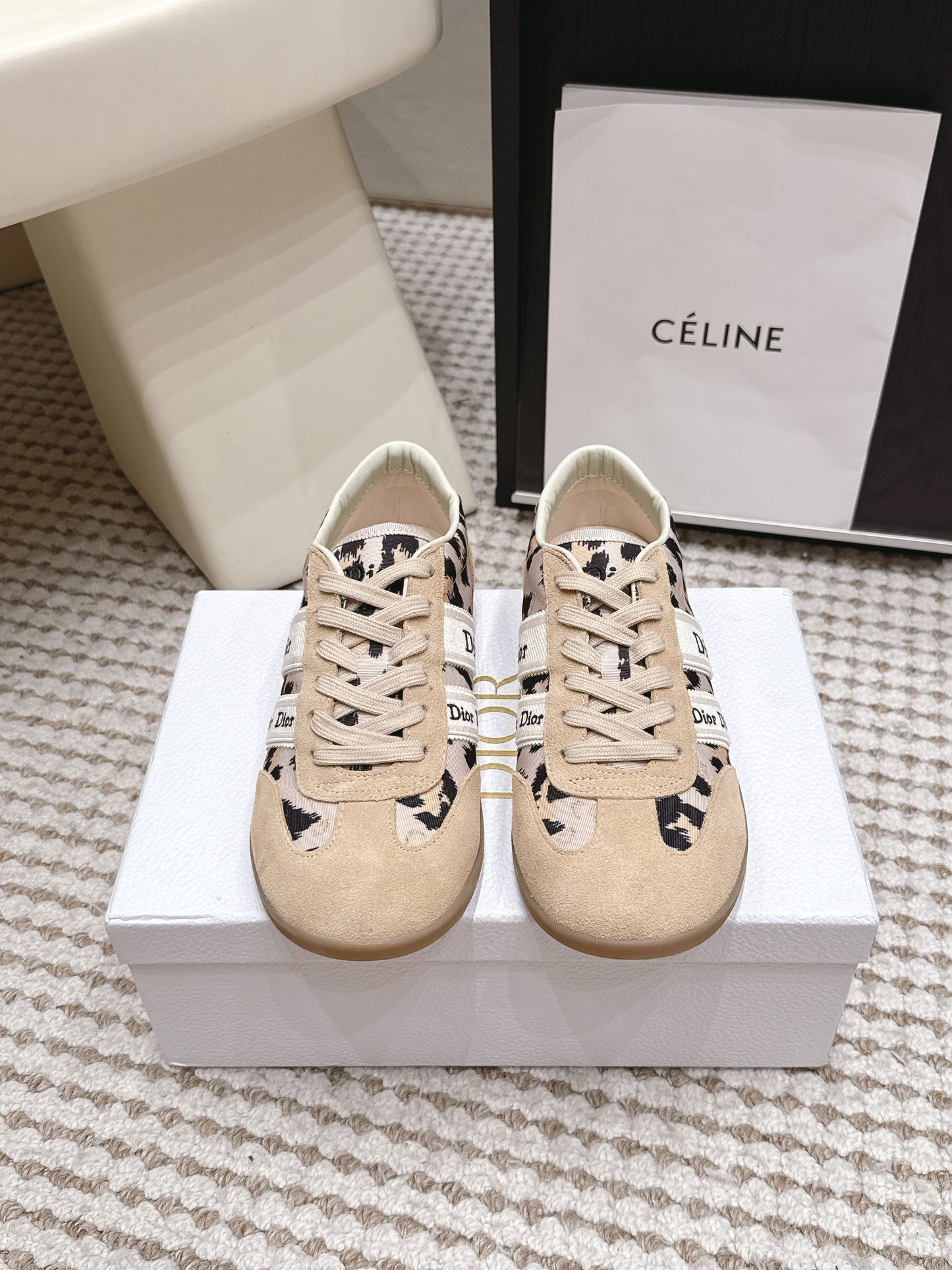 CD Ribbon Sneaker Khaki Canvas Suede 930296