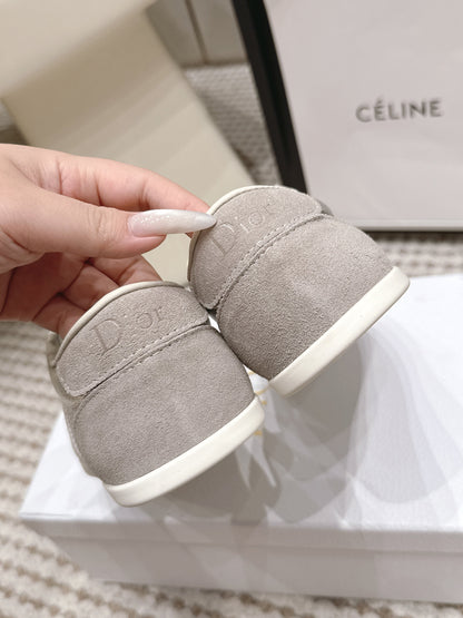 CD Ribbon Sneaker Sliver Suede Leather  930297