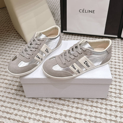 CD Ribbon Sneaker Sliver Suede Leather  930297