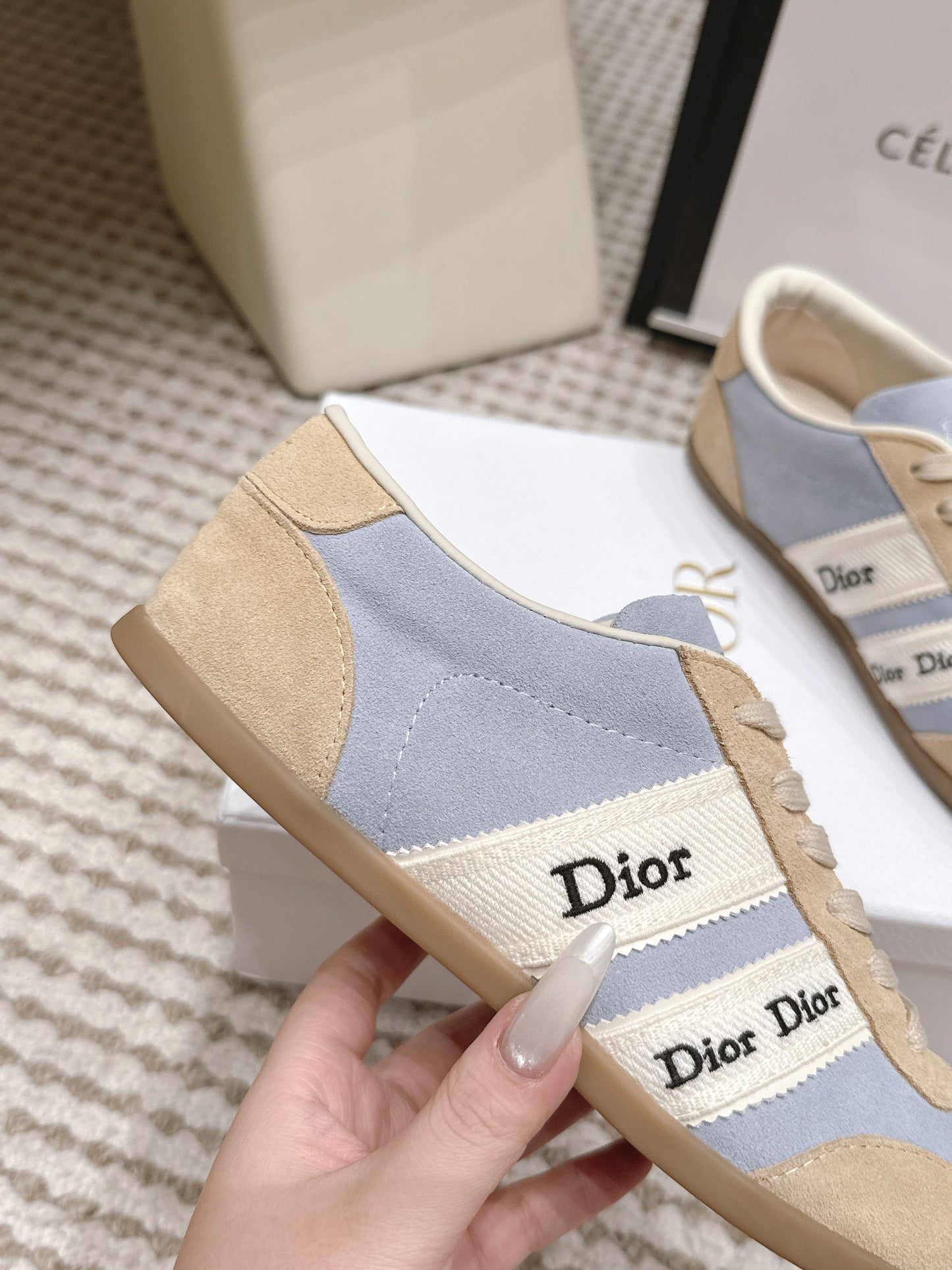 CD Ribbon Sneaker Blue Khaki Suede 930300