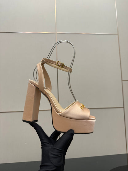CD 26s High Heel Sandals 120mm Beige Satin